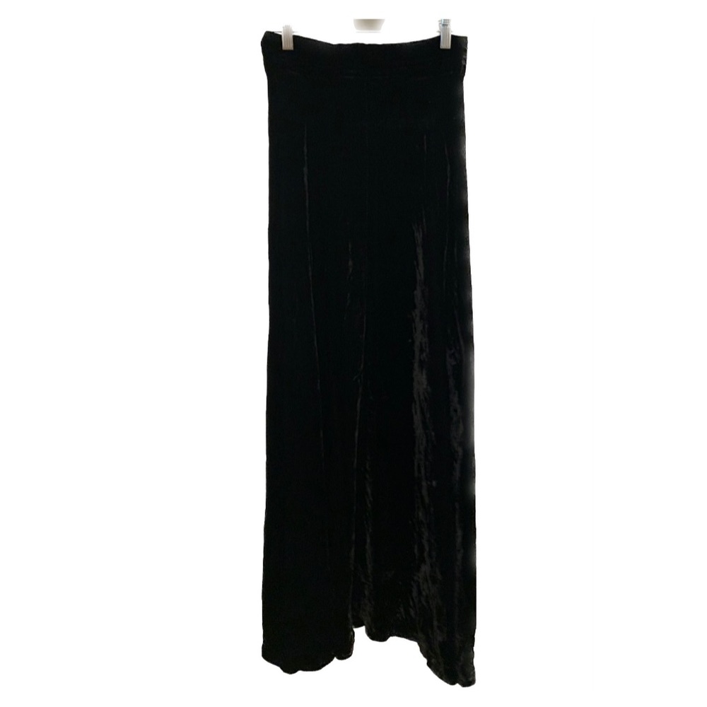 Vintage 70s long velvet black skirt - Picture 2 of 11